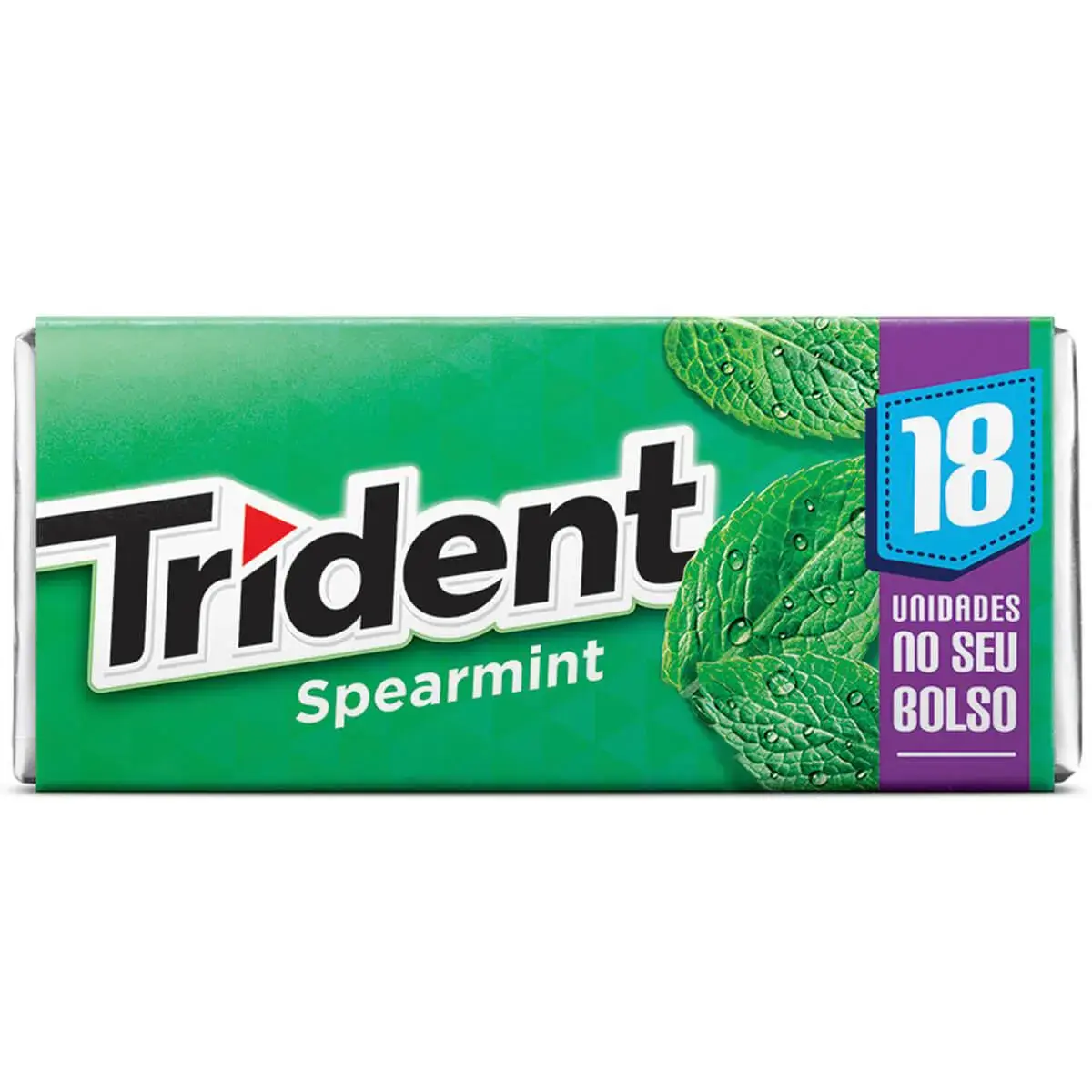 Trident Chiclete Sem Açúcar Sabor Menta com 18 unidades