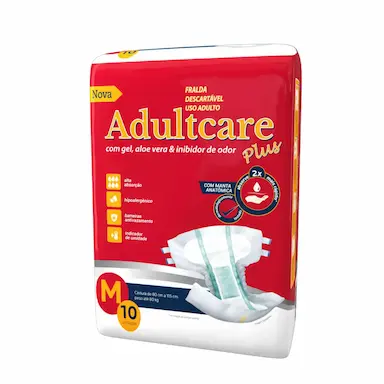 Fralda Adulto Adultcare Plus M 10 unidades
