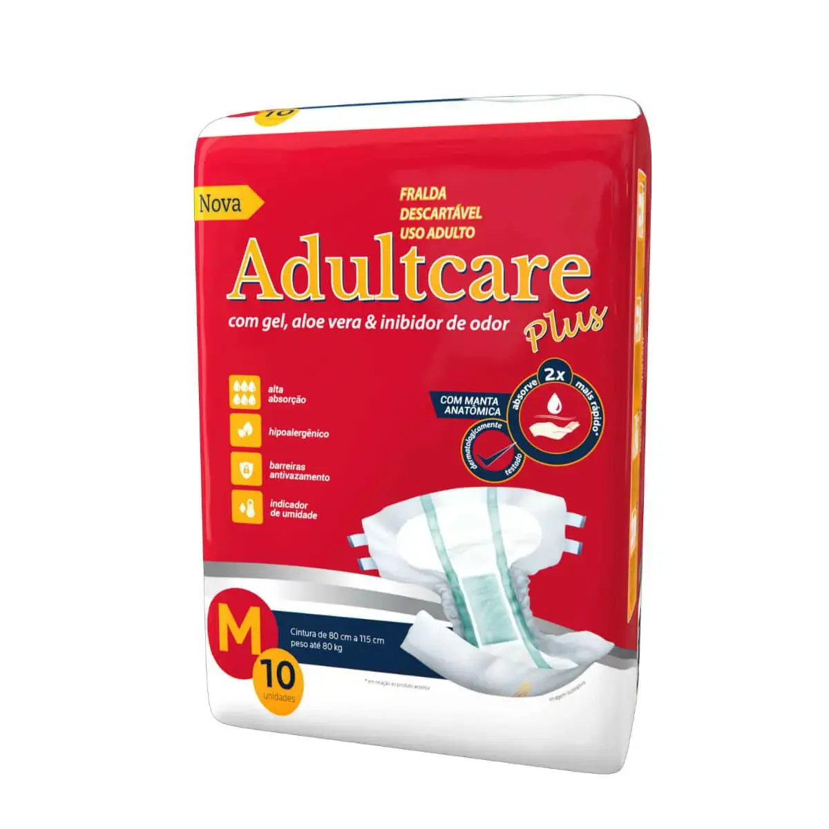 Fralda Adulto Adultcare Plus M 10 unidades