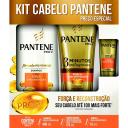 Kit Pantene 3 Minutos Força e Reconstrução com Shampoo 400ml + Condicionador 170ml + Ampola 15ml