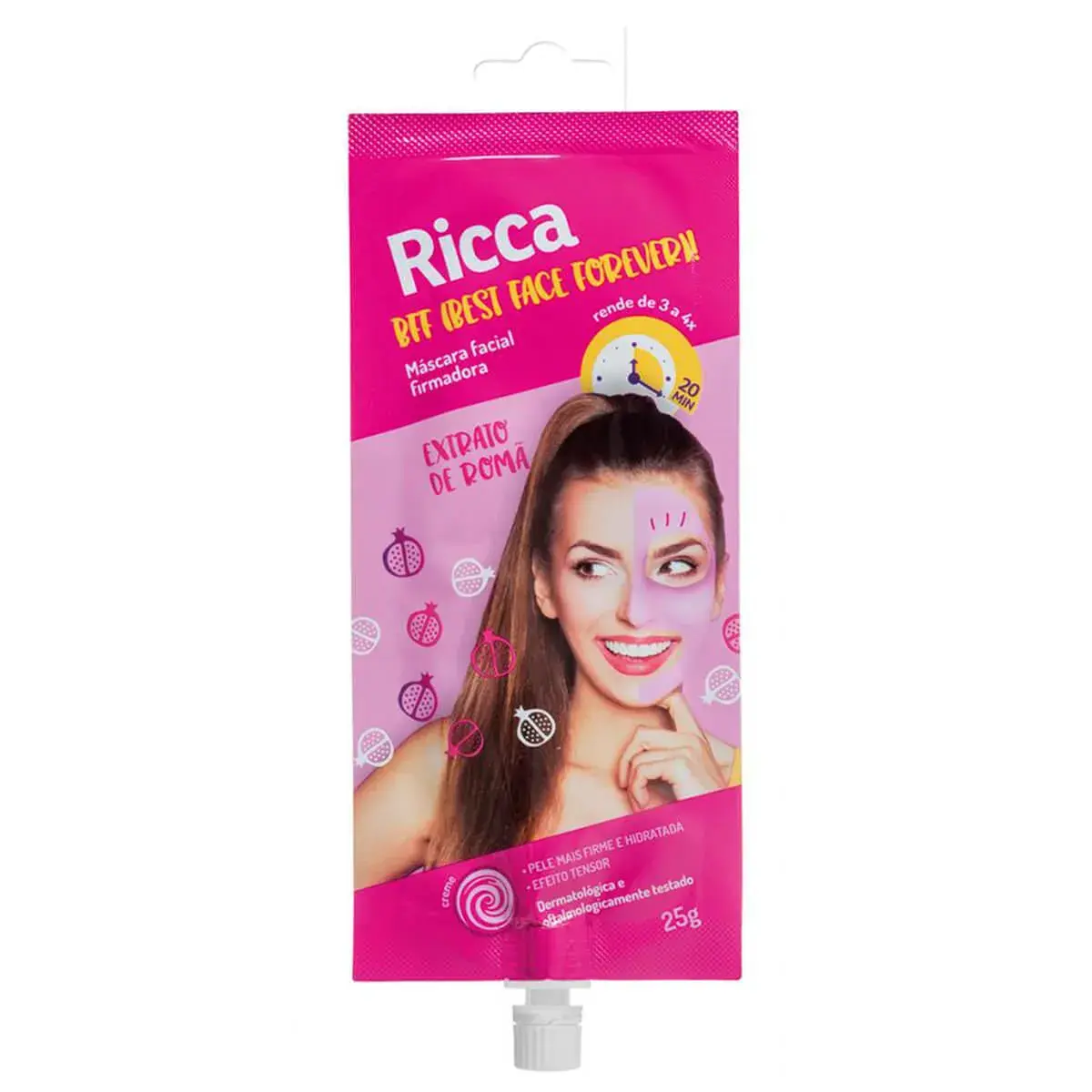 Máscara Facial Firmadora Ricca Extrato de Romã com 1 unidade