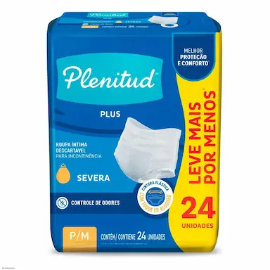 Roupa Íntima Descartável Unissex Plenitud Protect Plus P/M 24 unidades