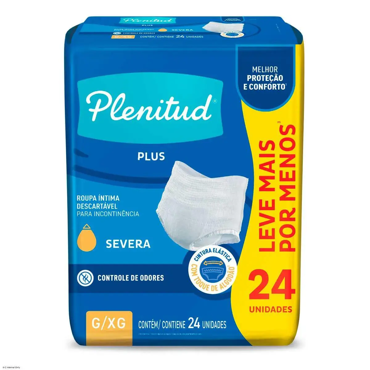 Roupa Íntima Descartável Unissex Plenitud Protect Plus G/XG - 24 unidades