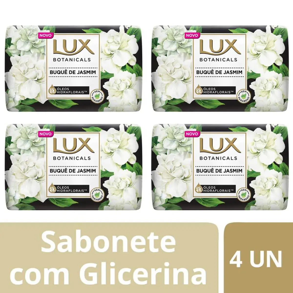 Kit Sabonete em Barra Lux Botanicals Buquê de Jasmim com 4 unidades de 85g cada
