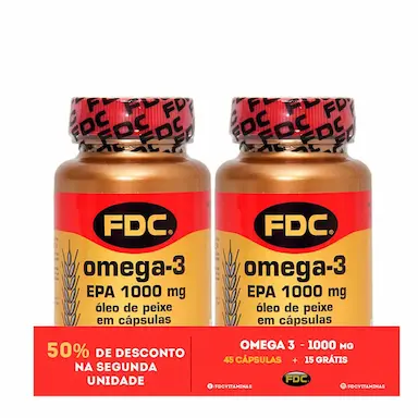 Kit FDC Ômega 3 EPA 1000mg com 45 + 15 cápsulas grátis