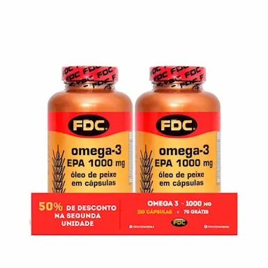 Kit Ômega 3 FDC com 140 cápsulas com 50% de Desconto na 2ª unidade