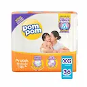 Fralda Pom Pom Protek Proteção de Mãe XG - 36 Unidades