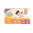Fralda Pom Pom Protek Proteção de Mãe M - 46 Unidades
