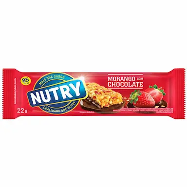 Barra de Cereal Nutry Sabor Morango com Chocolate com 22g