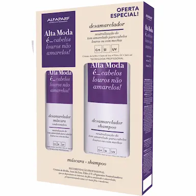 Kit Desamarelador Alfaparf Alta Moda com 1 shampoo de 300ml  + 1 máscara condicionadora de 200g