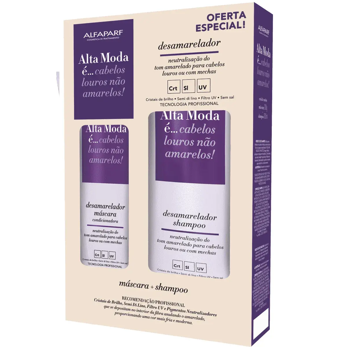 Kit Desamarelador Alfaparf Alta Moda com 1 shampoo de 300ml  + 1 máscara condicionadora de 200g