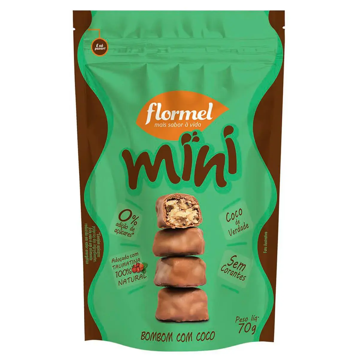 Mini Bombom Flormel Coco com 60g