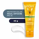 Protetor Solar Facial Antiacne Vichy Idéal Soleil Toque Seco FPS 30 Gel Creme com 40g