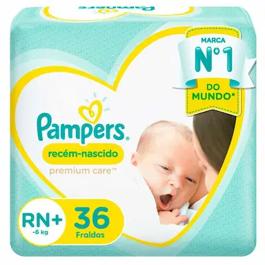 Fralda Pampers Premium Care RN+ - 36 unidades