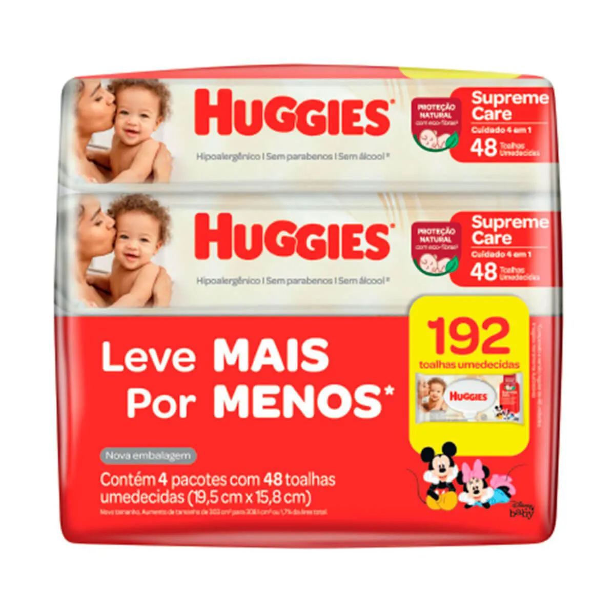 Lenço Umedecido Huggies Supreme Care Kit 4 pacotes com 48 unidades cada