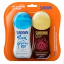 Kit Sundown Protetor Solar Praia e Piscina FPS 30 com 120ml + Protetor Solar Gold FPS 15 com 120ml