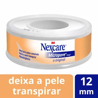 Fita Micropore Nexcare O Original Bege com 1 rolo de 12mmx4,5m
