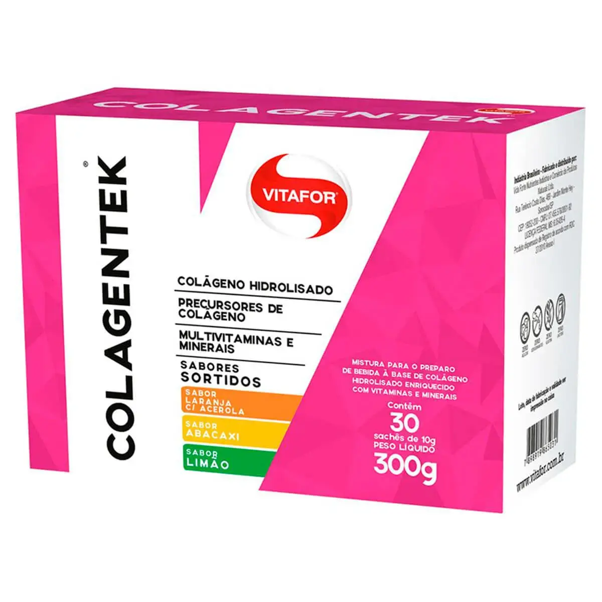 Colágeno Hidrolisado em Pó Colagentek Vitafor com 30 sachês de 10g