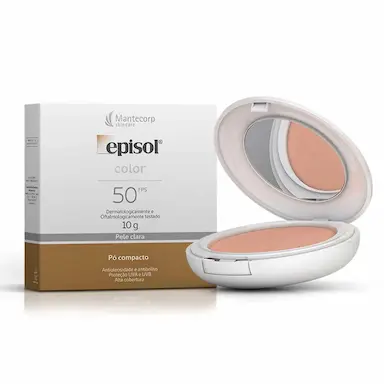 Protetor Solar Facial Pó Compacto Episol Color Pele Clara FPS 50 10g