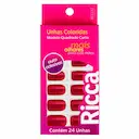 Unhas Ricca Autoadesivas Vermelho Bordo