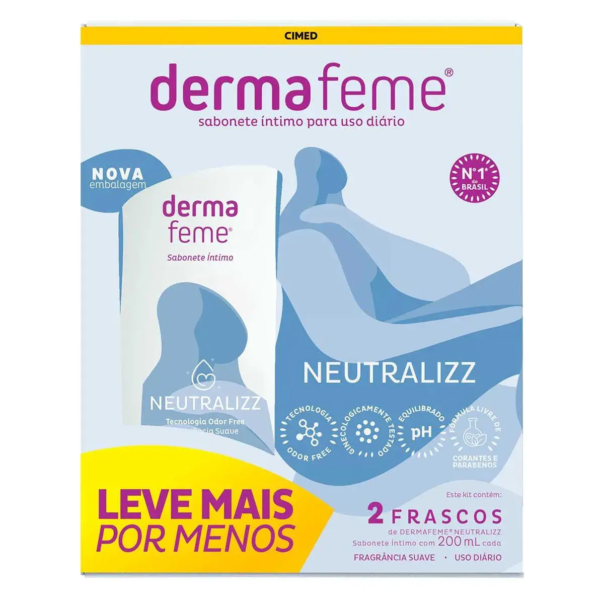 Kit Sabonete Líquido Íntimo Dermafeme Neutralizz com 2 unidades