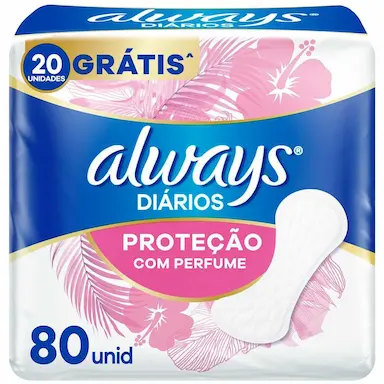 Protetor Diário Always com Perfume com 80 unidades
