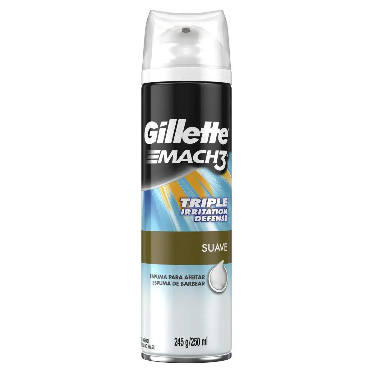 Espuma de Barbear Gillette Mach3 Irritation Defense com 250ml