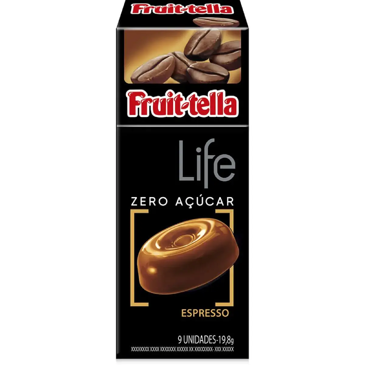 Bala Fruit-tella Life Sabor Espresso Zero Açúcar com 9 unidades