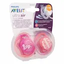 Chupeta Philips Avent Ultra Air 6 a 18 meses Rosa com 2 unidades