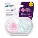Chupeta Philips Avent Ultra Air 0 a 6 meses Rosa e Azul com 2 unidades