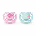 Chupeta Philips Avent Ultra Air 0 a 6 meses Rosa e Azul com 2 unidades