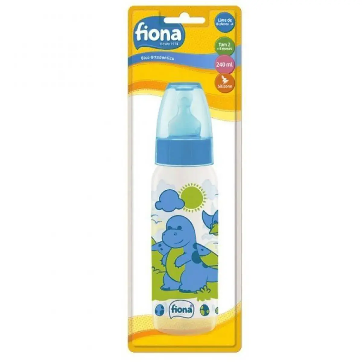 Mamadeira Fiona Azul com Desenhos com 1 unidade