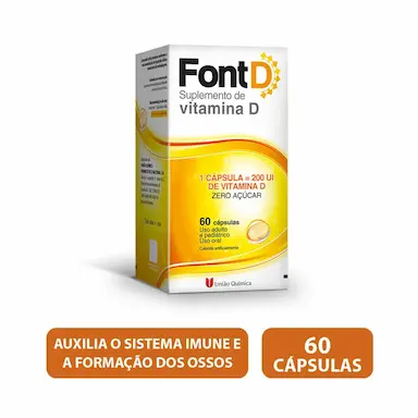 Vitamina D Font D 200UI com 60 cápsulas