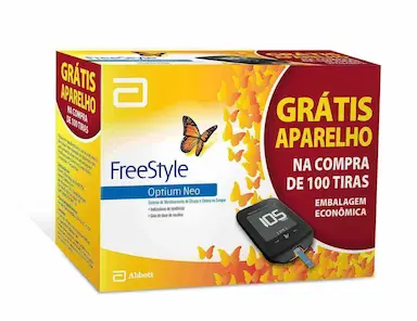 Kit Tiras para Teste de Glicemia FreeStyle Optium + Aparelho