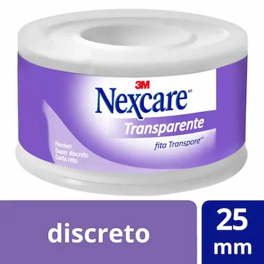 Fita para Curativo Transparente Nexcare com 1 rolo de 25mm x 4,5m