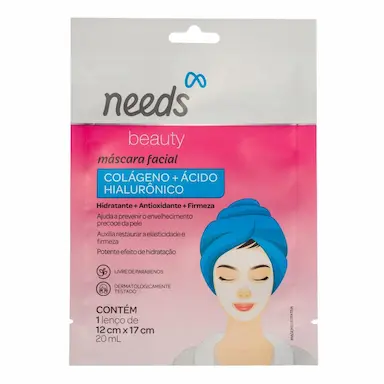 Máscara Facial Needs Beauty Colágeno com 1 unidade