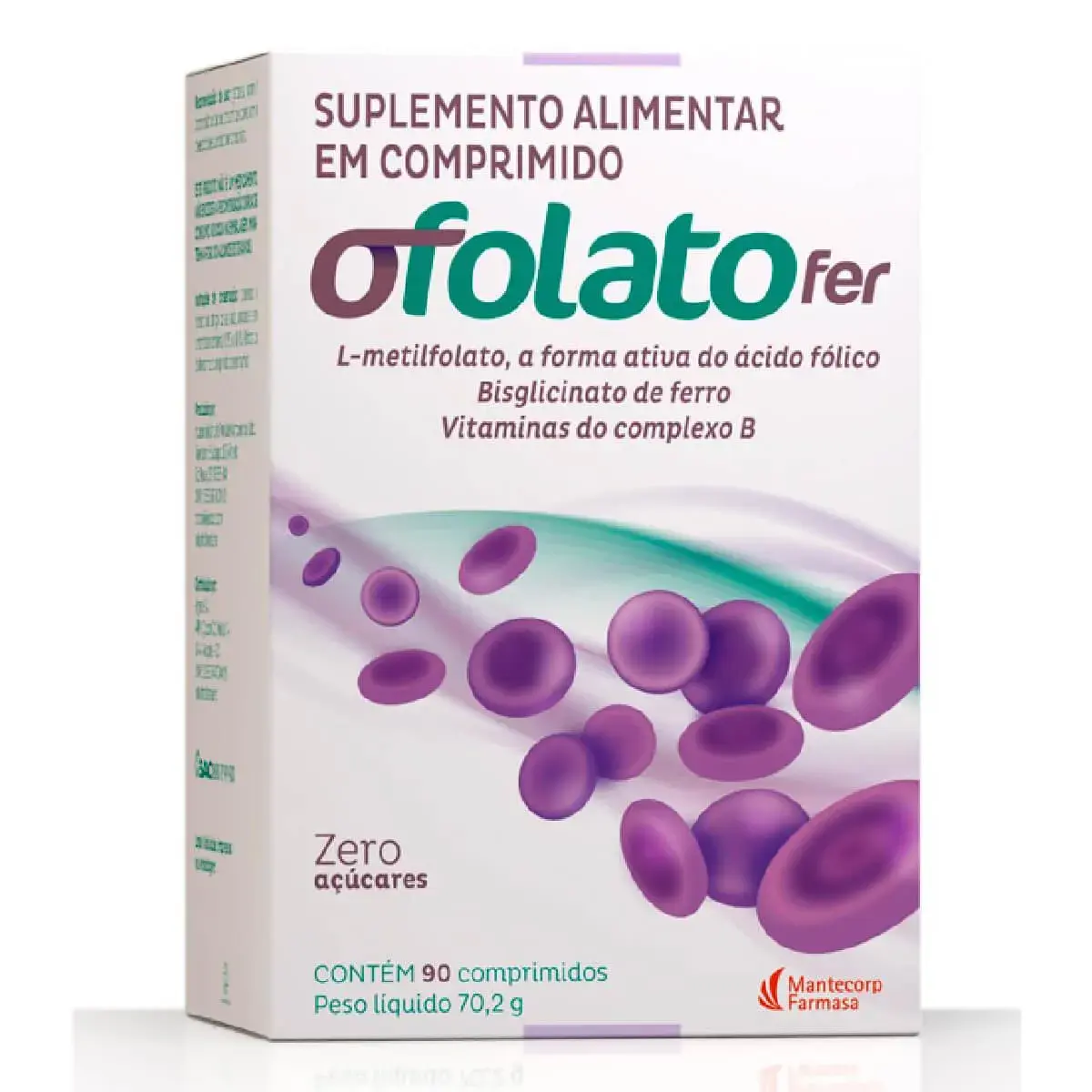 Suplemento Alimentar Ofolato Fer sem Açúcar com 30 Comprimidos