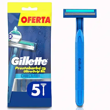 Aparelho de Barbear Descartável Gillette Prestobarba UltraGrip 2 com 5 unidades
