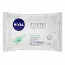 Lenço de Limpeza Íntima Nivea Natural com 20 unidades