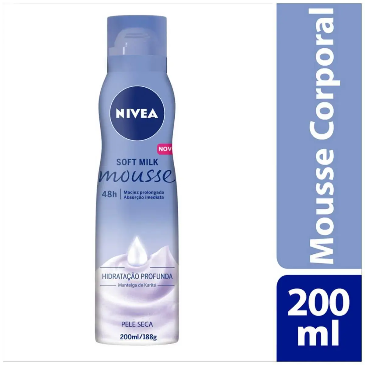 Hidratante Mousse Corporal Nivea Soft Milk Pele Seca com 200ml