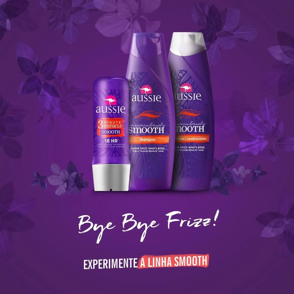 Kit Aussie 3 Minute Miracle Smooth Shampoo com 180ml + Creme de Tratamento com 236ml