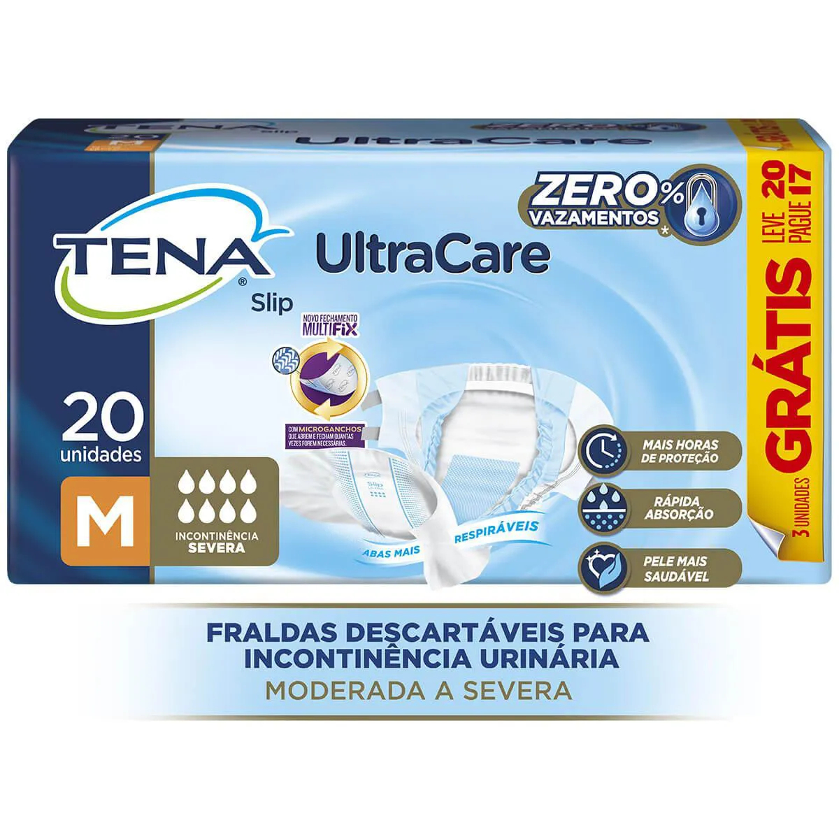 Fralda Adulto Tena Slip UltraCare M 20 unidades