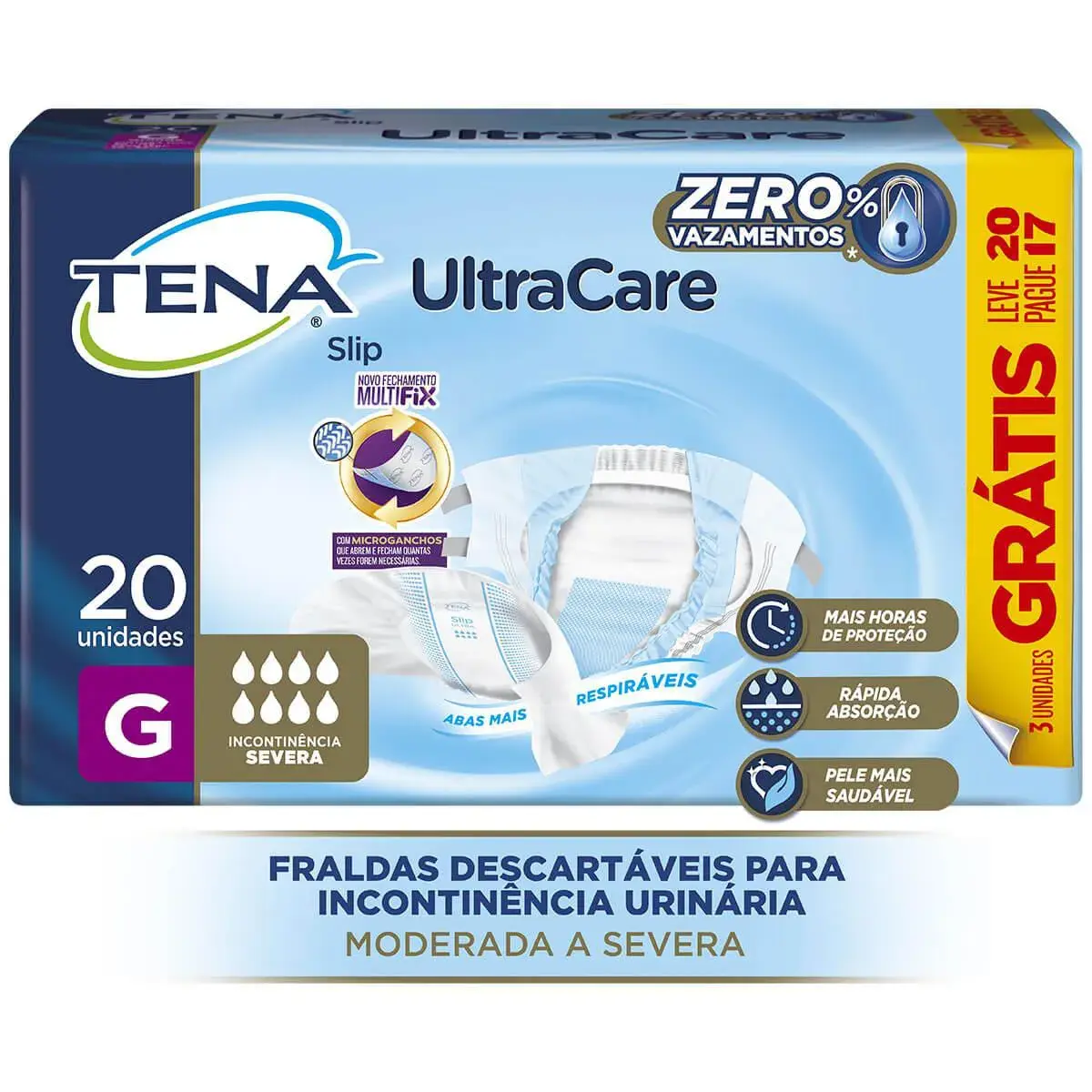 Fralda Adulto Tena Slip UltraCare G 20 unidades