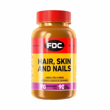 Suplemento Vitamínico Mineral FDC Hair, Skin and Nails com 90 Comprimidos