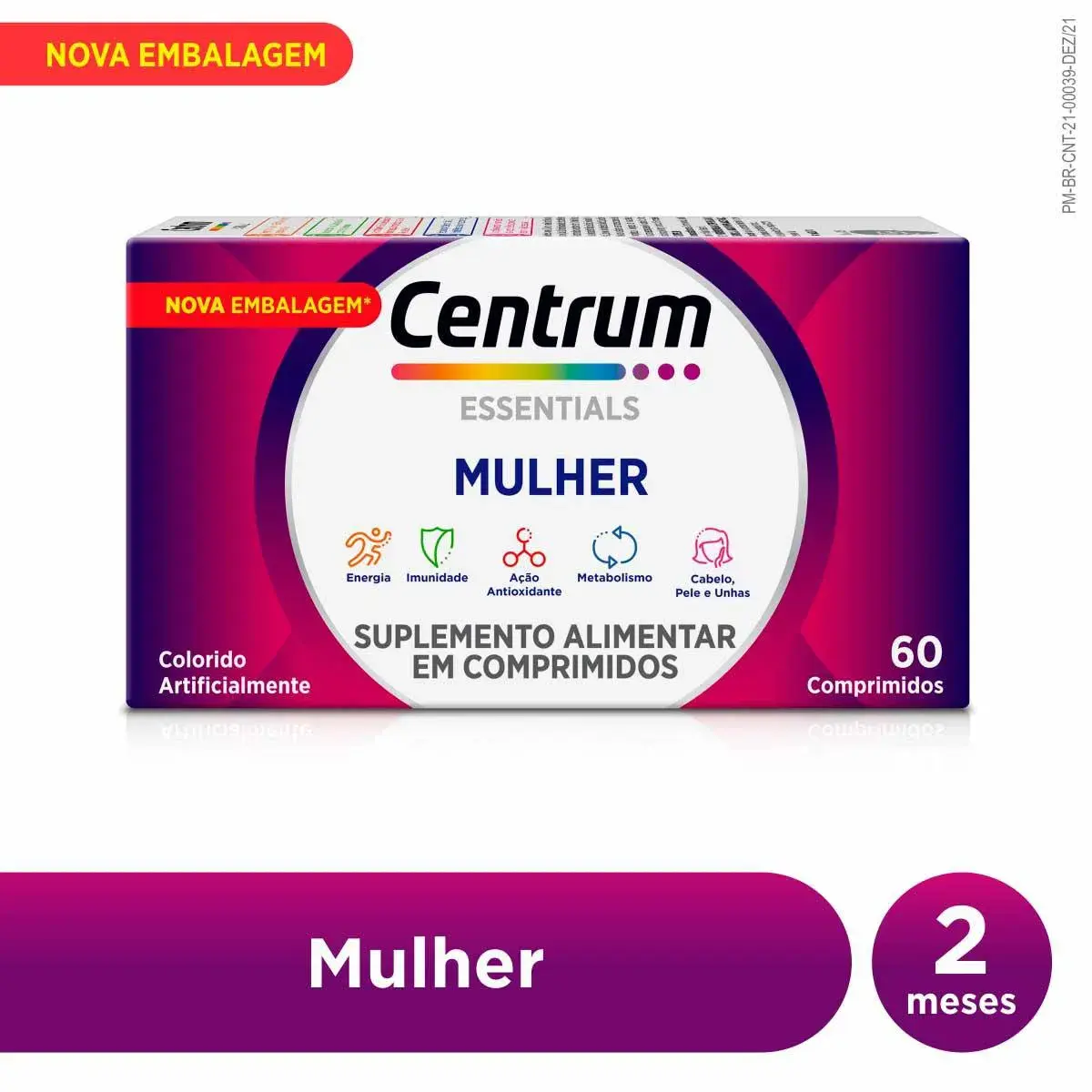 Polivitamínico Centrum Essentials Mulher de A a Zinco 60 comprimidos Polivitamínico Centrum Essentials Mulher de A a Zinco 30 comprimidos 