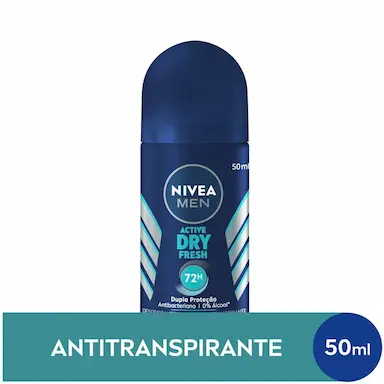 Desodorante Roll-On Nivea Men Active Dry Fresh com 50ml
