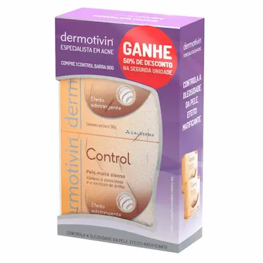 Kit Sabonete Facial em Barra Dermotivin Control com 2 unidades