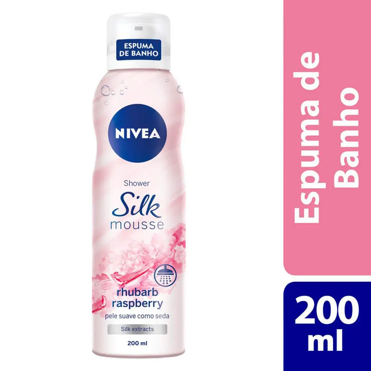 Espuma de Banho Nivea Rhubarb Raspberry Silk Mousse com 200ml