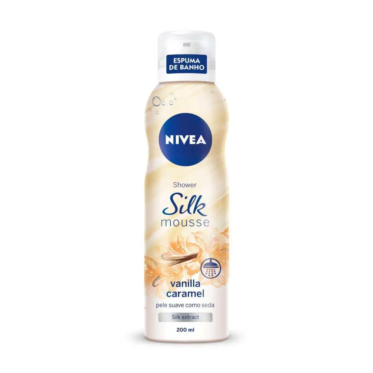 Espuma de Banho Nivea Silk Mousse Vanilla Caramel com 200ml