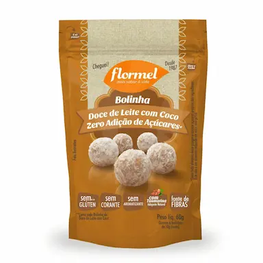 Bolinhas de Doce de Leite com Coco Flormel Zero Açúcar com 60g